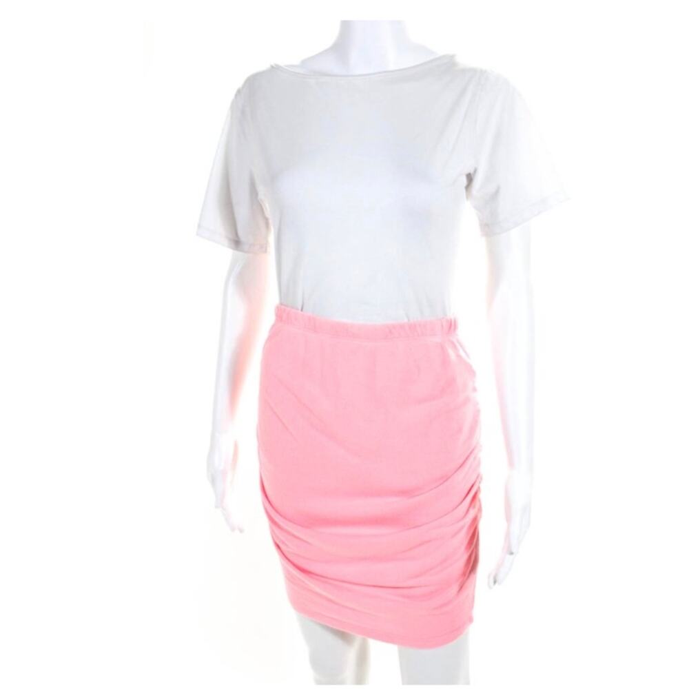 Sundry pink peach pop rouched mini skirt size 1 - Picture 4 of 7